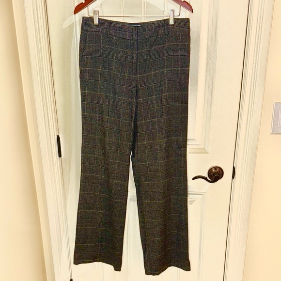 Le Chateau Pants Trousers Black Plaid Fuchsia Lines Flare Lined Women’s Sz9/10 - Picture 3 of 12